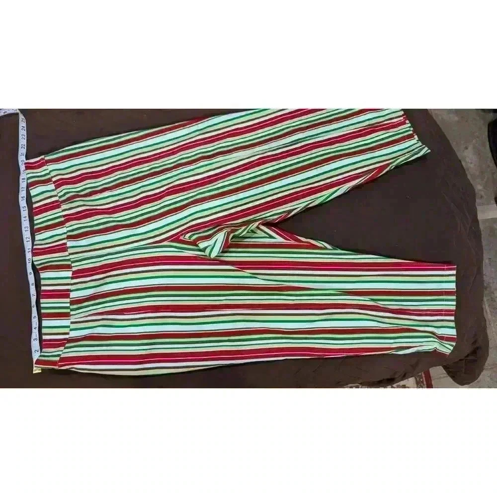 Women's Christmas striped pants by Laura Byrnes California 4x